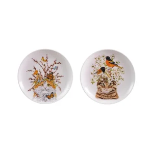 Cat & Flora/Fauna Stoneware Plate. 2 Styles