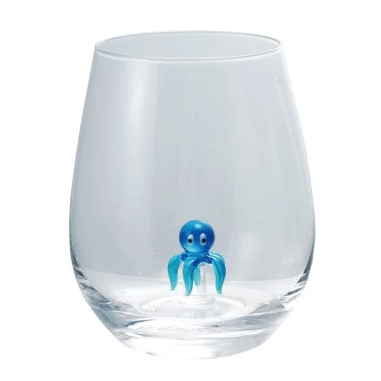 Whimsical Ocean Creatures Stemless Wine Glass - Image 3