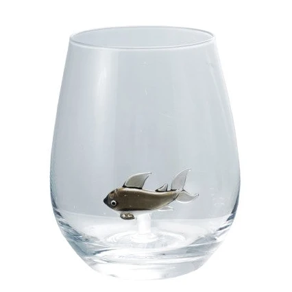 Whimsical Ocean Creatures Stemless Wine Glass - Image 4