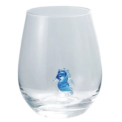 Whimsical Ocean Creatures Stemless Wine Glass - Image 9