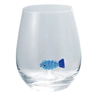Whimsical Ocean Creatures Stemless Wine Glass - Image 8
