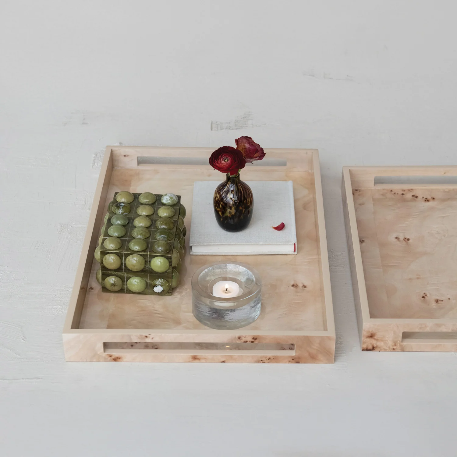 Decorative Burl Wood Trays - Image 2