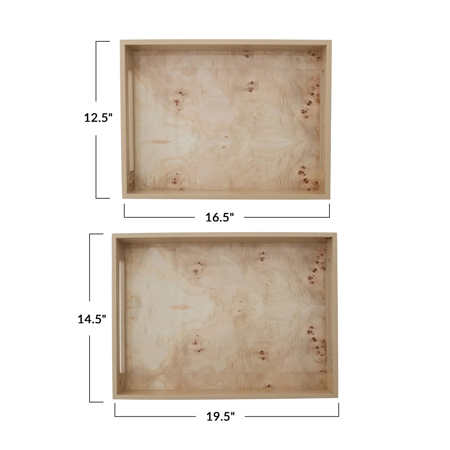 Decorative Burl Wood Trays - Image 5