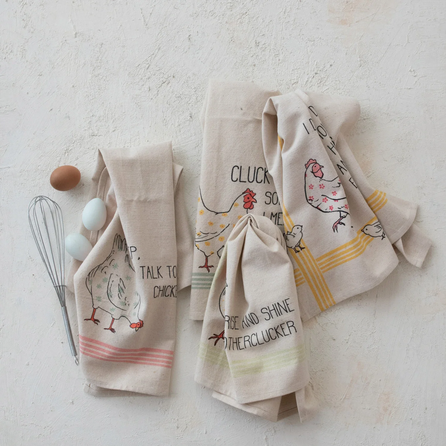 Funny Chicken Tea Towels. Cotton & Linen - Image 2