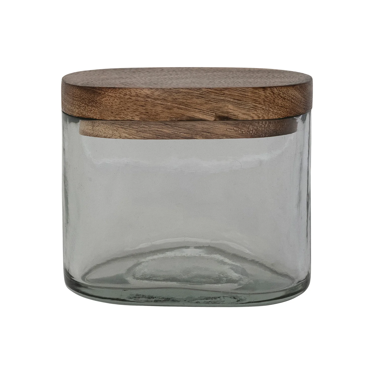 Hand-Blown Glass Jar with Mango Wood Lid DT