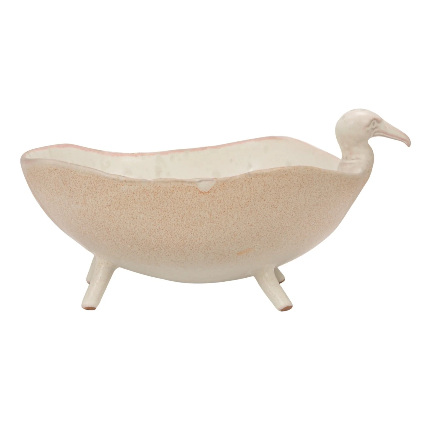 Stoneware Footed Bird Shaped Bowl. White Speckled (Each One Will Vary) - Image 2