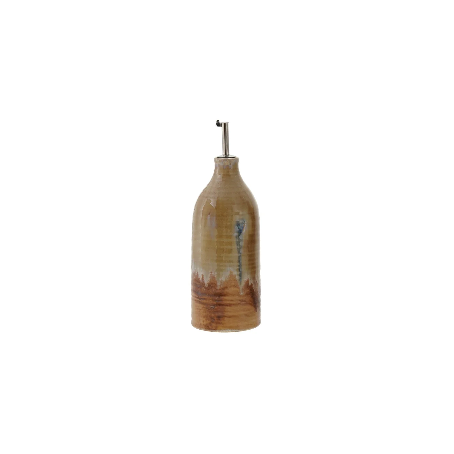 Reactive Glaze Stoneware Oil Cruet with Stainless Steel Spout. 3 Styles - Image 2
