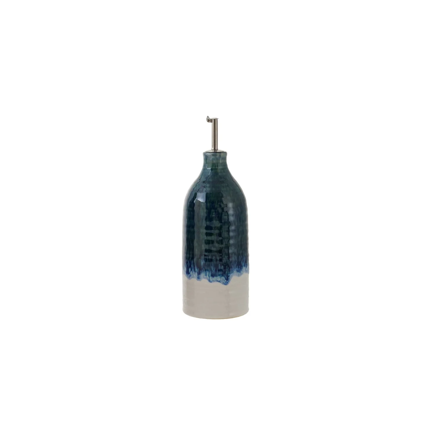 Reactive Glaze Stoneware Oil Cruet with Stainless Steel Spout. 3 Styles - Image 4