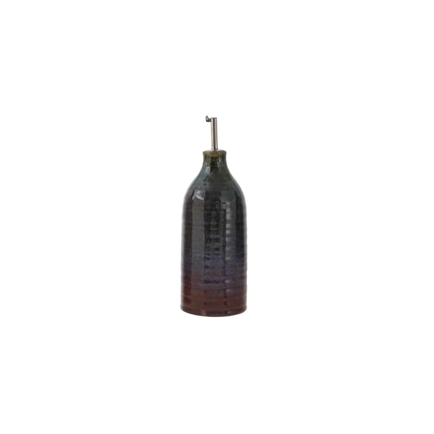 Reactive Glaze Stoneware Oil Cruet with Stainless Steel Spout. 3 Styles - Image 3