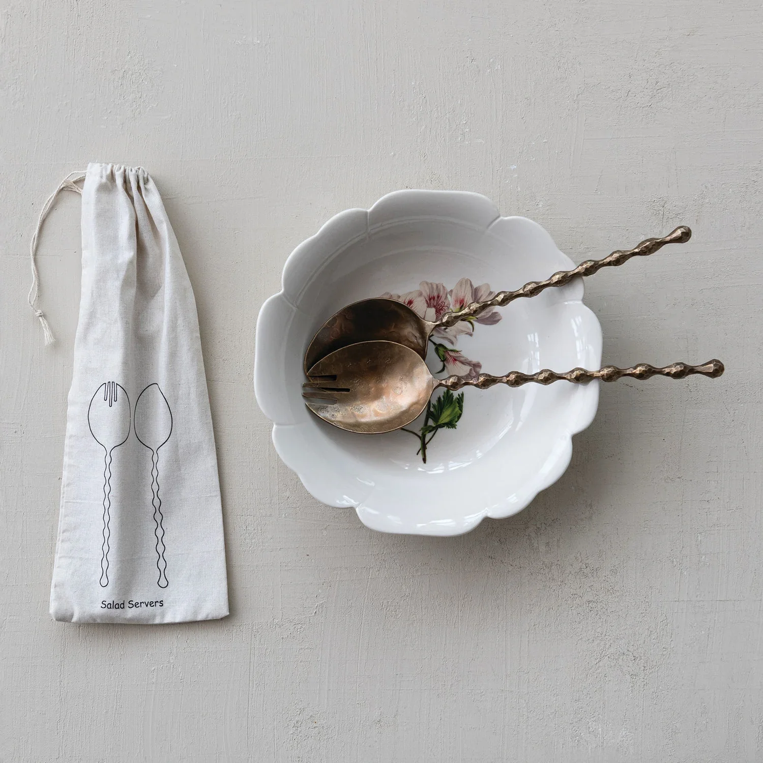 Antique Bronze Salad Servers - Image 2