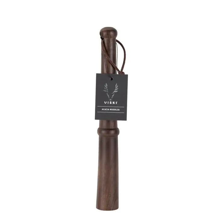 Viski Professional 12 Acacia Wood Muddler w/ Hanging Strap - Image 2