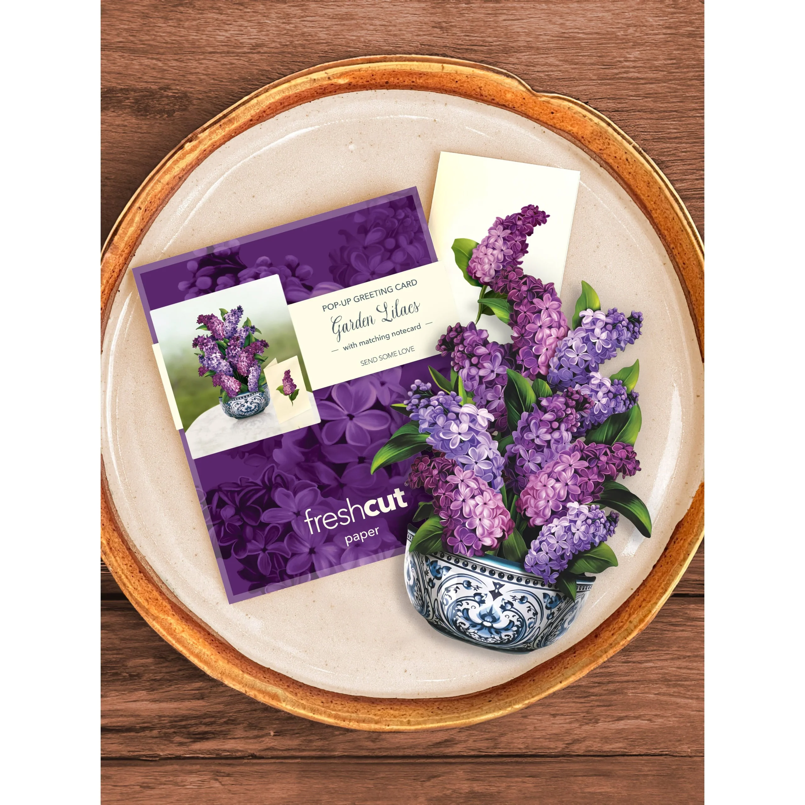 Lilac Garden Mini Pop Up Greeting Card - Image 4