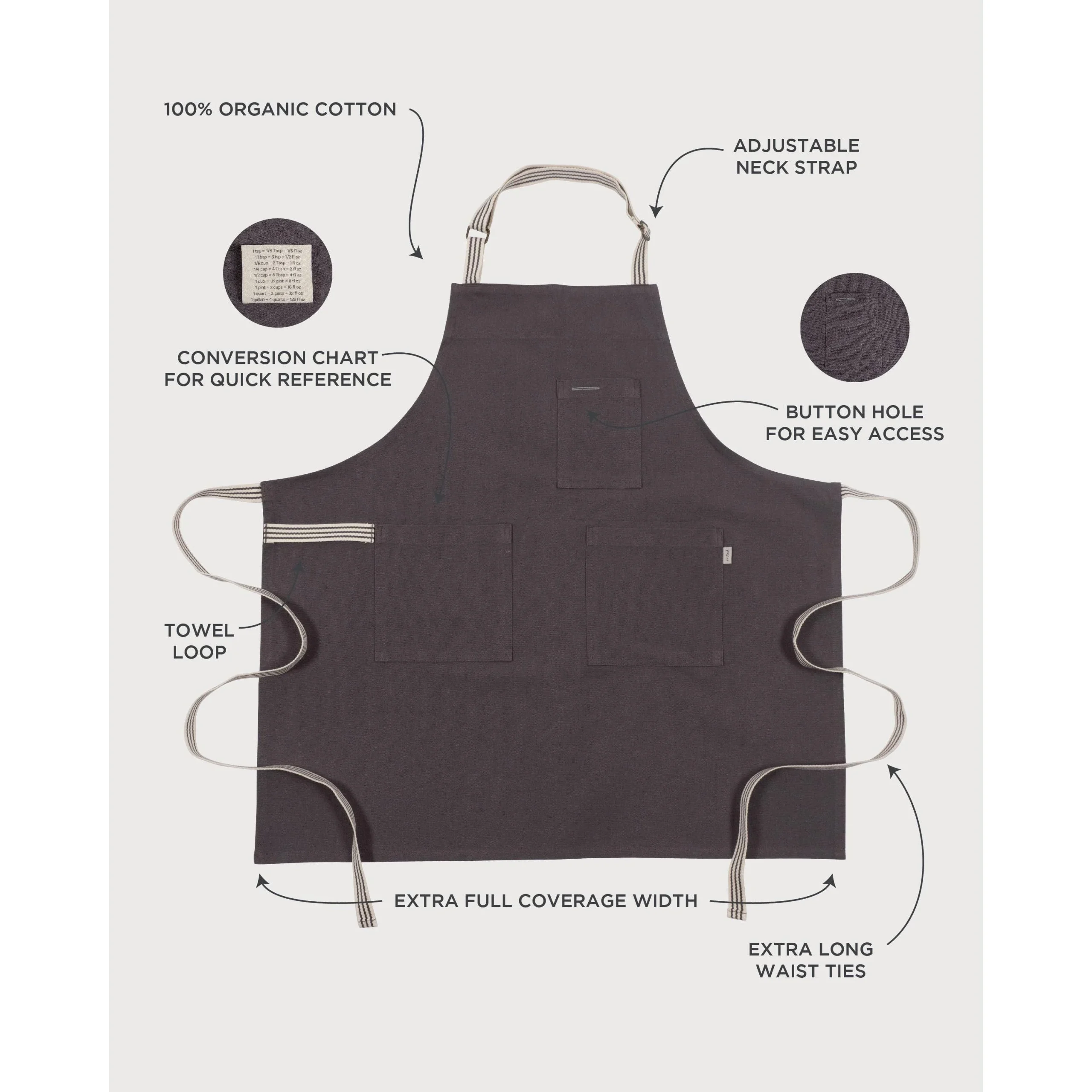 KAF Home Rooted Sustainable Chef's Apron - 32 x 30 - Image 7