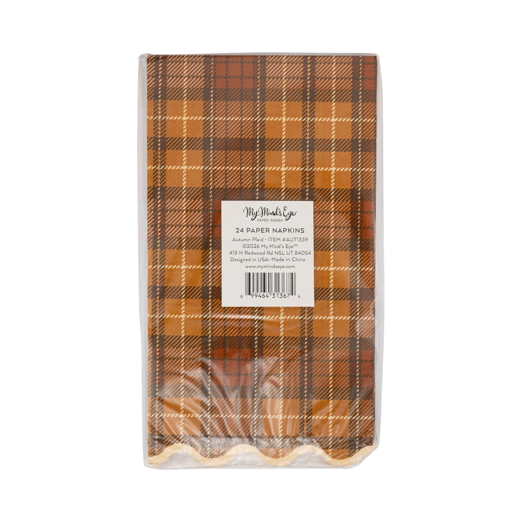 Autumn Plaid Dinner Paper Napkins - Image 4