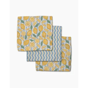 Lemon Waves Geometry Dishcloth Set