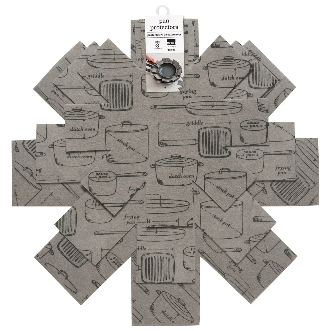 Gray Pots + Pans Set of 3 Pan Protectors - Image 2