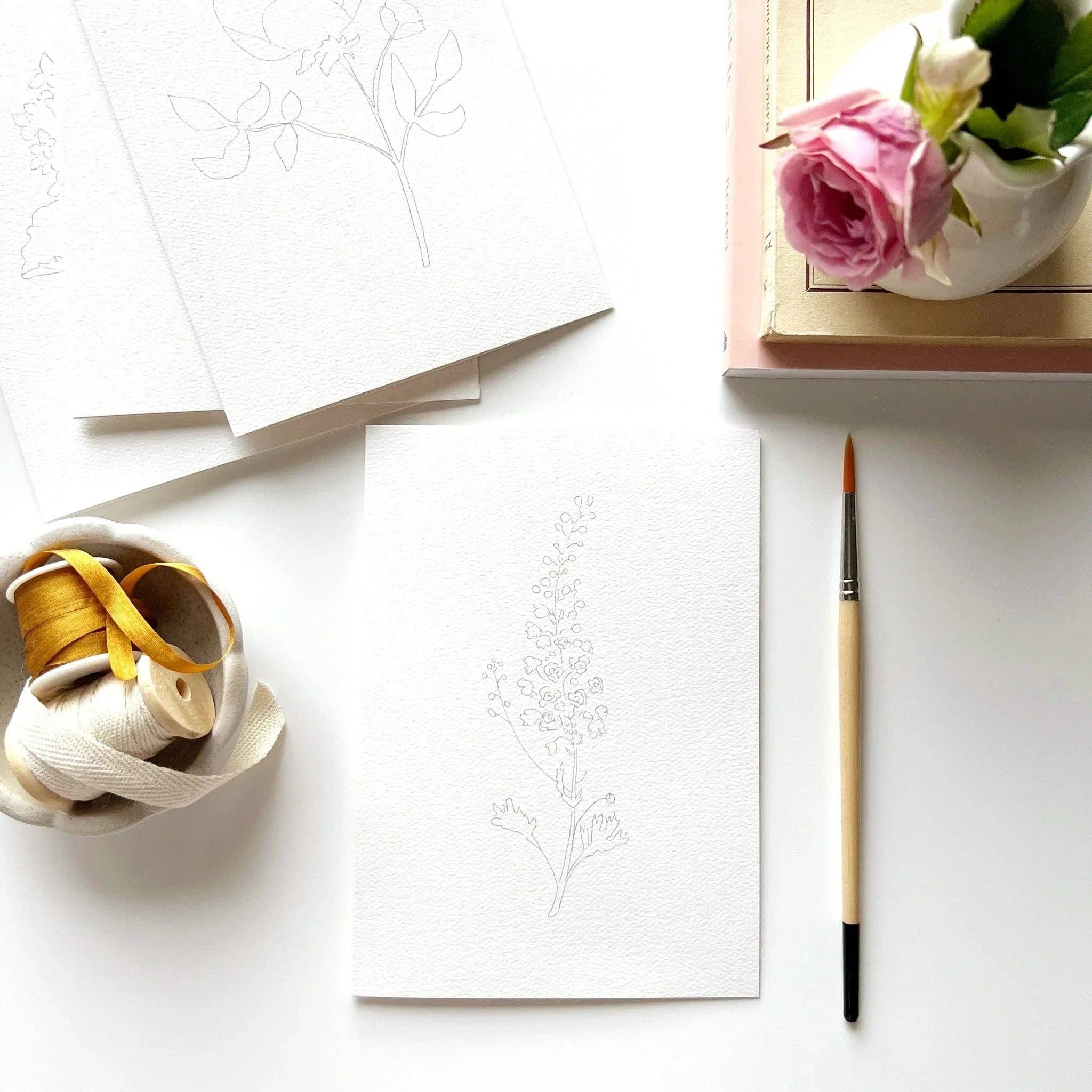 Garden Flowers Paintable Watercolor Notecard Set - Image 10