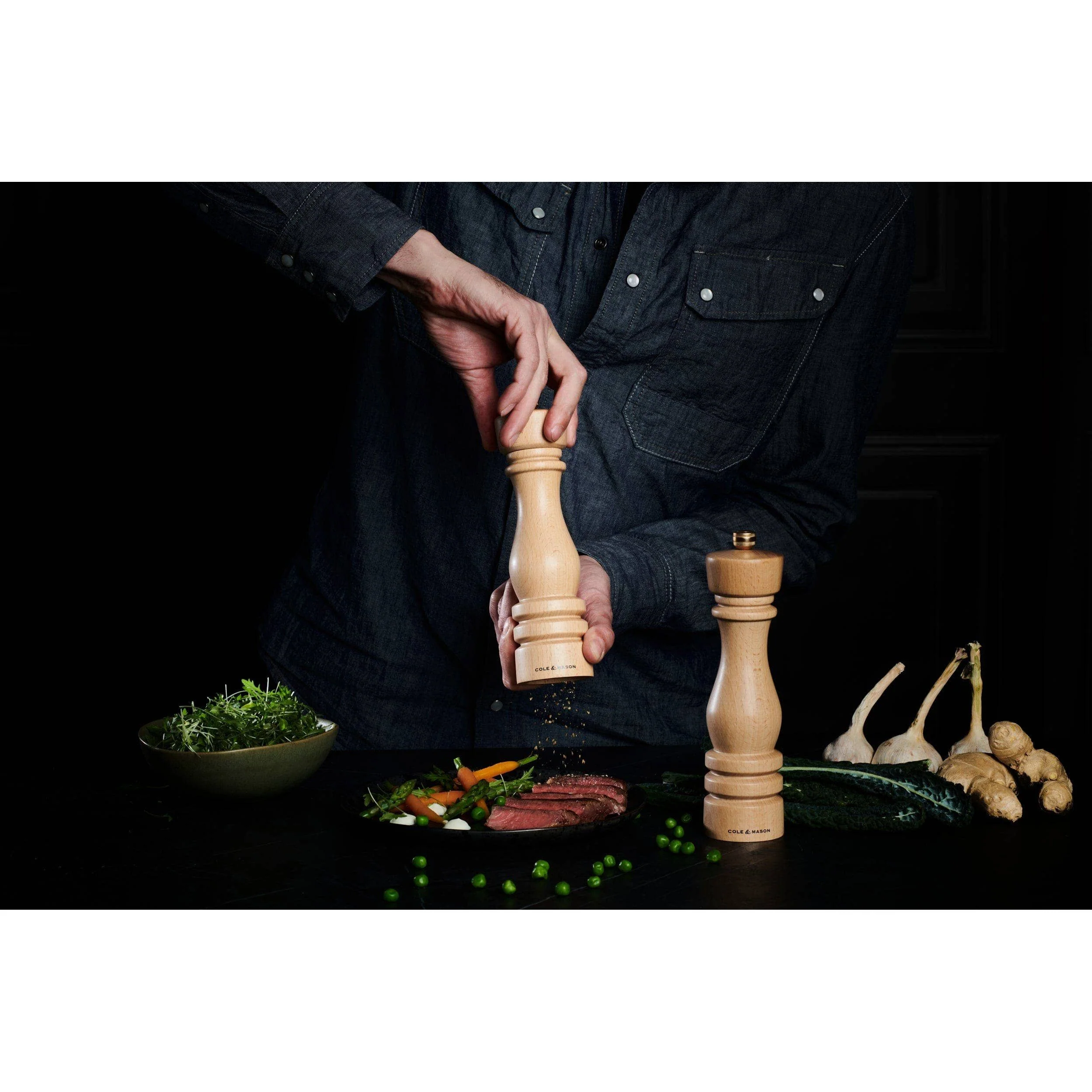 Cole & Mason London Natural Beech Salt & Pepper Mills - Image 6