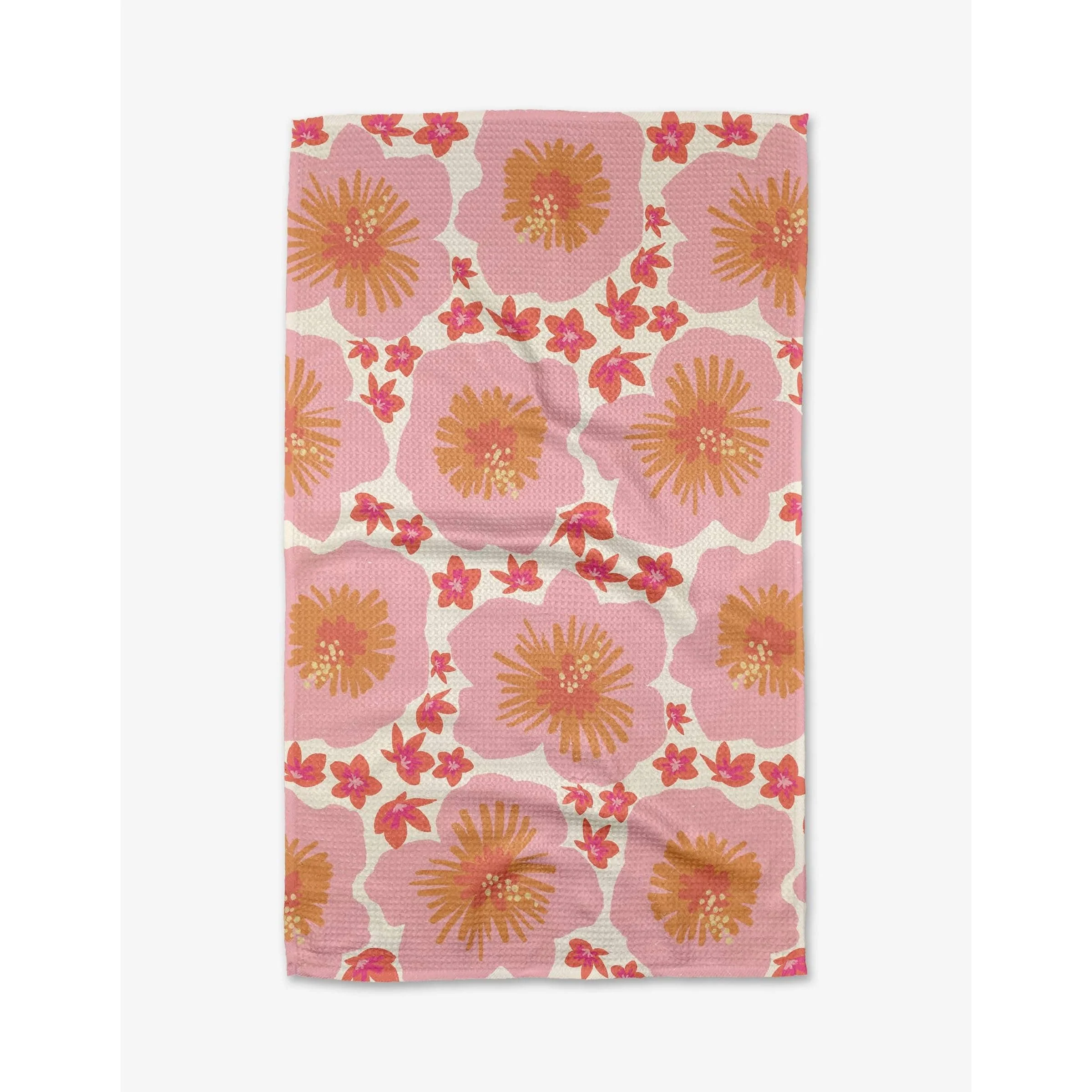 Hibiscus Sunset Geometry Tea Towel - Image 3