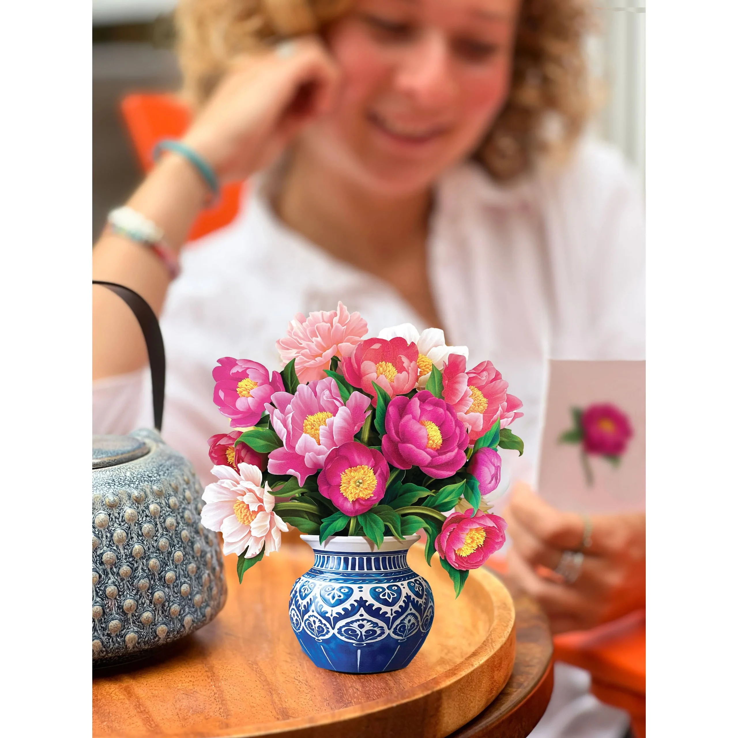 Mini Peony Paradise Pop Up Greeting Card - Image 2
