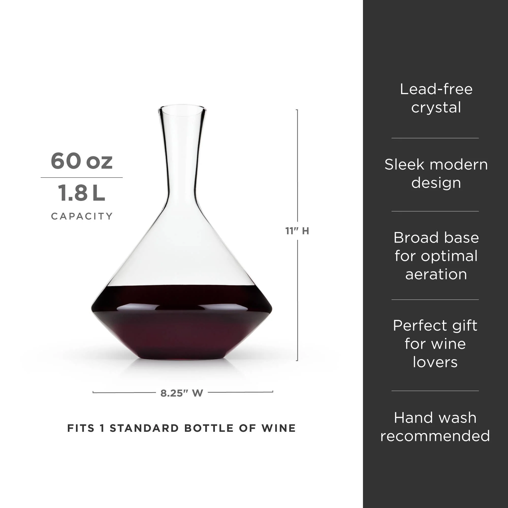 Raye™ Angled Crystal Wine Decanter - Image 4