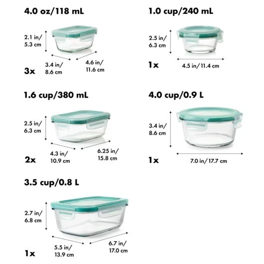 OXO 16 Piece Glass Smart Seal Everyday Container Set - Image 2