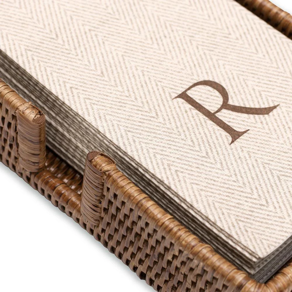 Rattan Guest Towel Napkin Holder in Dark Natural - Image 3