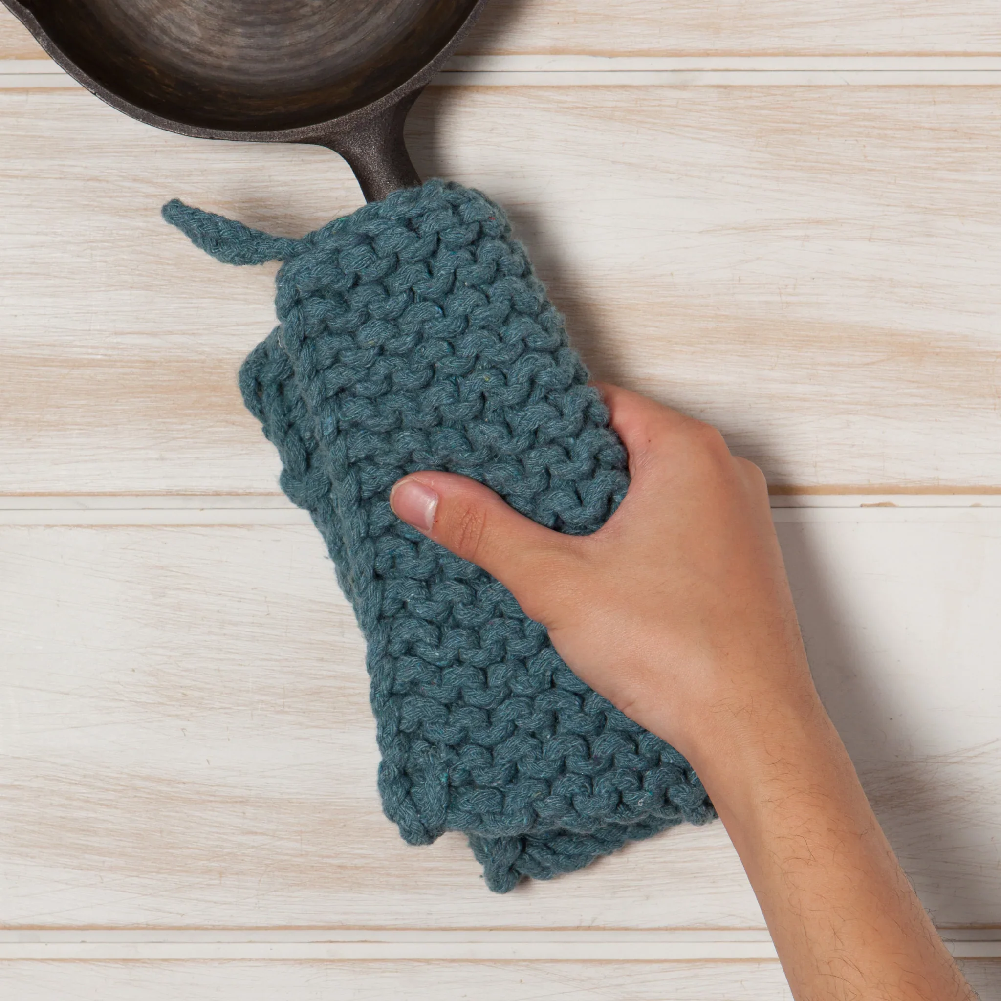 Lagoon Blue Knit Potholder - Image 5