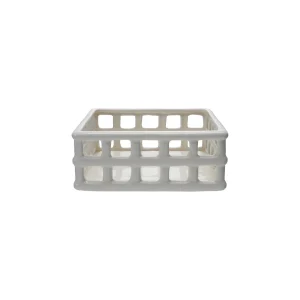 Ceramic Open Weave Napkin Holder. White (Holds 6 Square Napkin)
