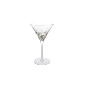 6 oz. Confetti Martini Glass. Gold Finish & White