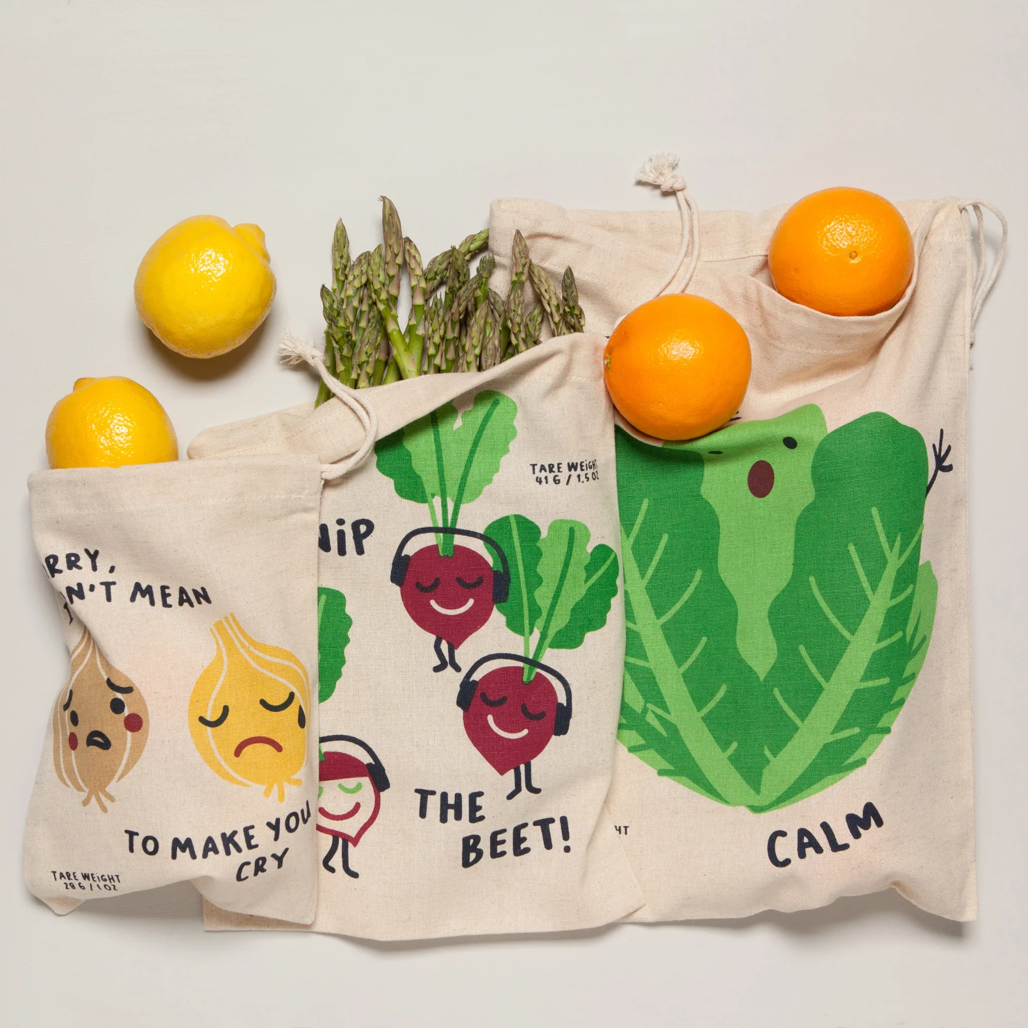 Funny Food Reusable Produce Bag Set of 3 - Image 2